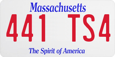 MA license plate 441TS4