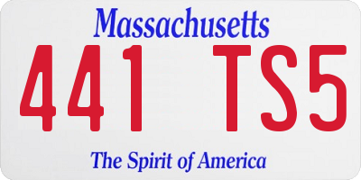 MA license plate 441TS5