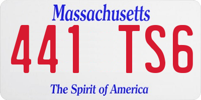 MA license plate 441TS6
