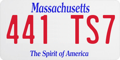 MA license plate 441TS7