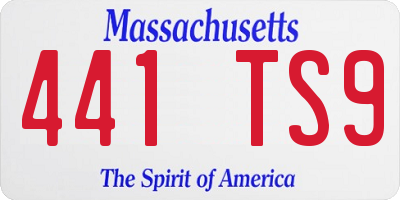 MA license plate 441TS9