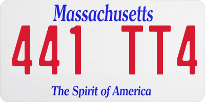 MA license plate 441TT4