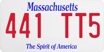 MA license plate 441TT5