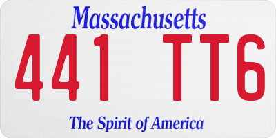 MA license plate 441TT6