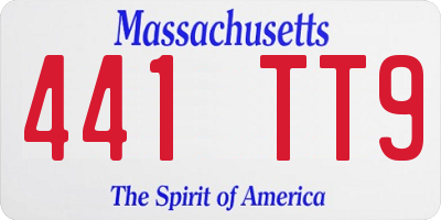 MA license plate 441TT9