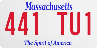 MA license plate 441TU1