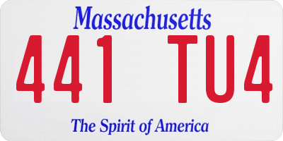 MA license plate 441TU4