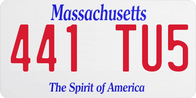 MA license plate 441TU5