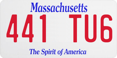 MA license plate 441TU6