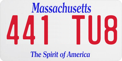 MA license plate 441TU8