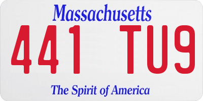 MA license plate 441TU9