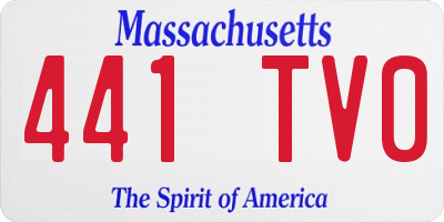 MA license plate 441TV0