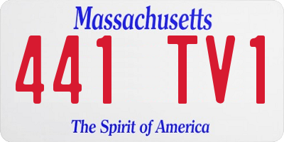 MA license plate 441TV1