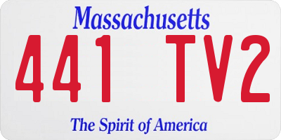MA license plate 441TV2