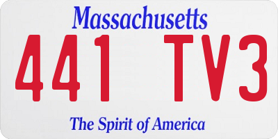MA license plate 441TV3