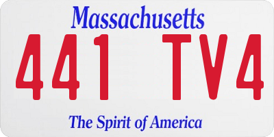 MA license plate 441TV4