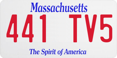 MA license plate 441TV5