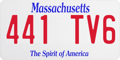 MA license plate 441TV6