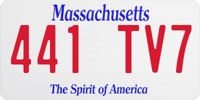 MA license plate 441TV7