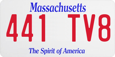 MA license plate 441TV8