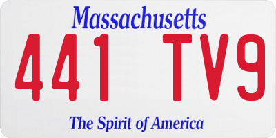 MA license plate 441TV9