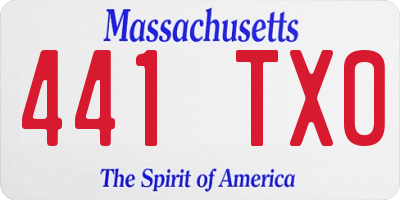 MA license plate 441TX0