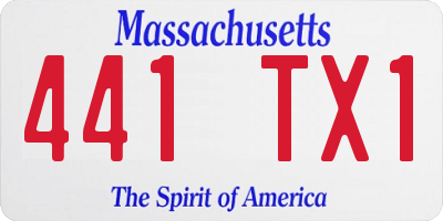 MA license plate 441TX1