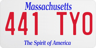 MA license plate 441TY0