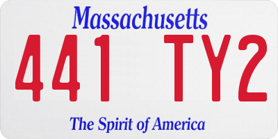 MA license plate 441TY2