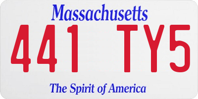 MA license plate 441TY5