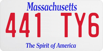 MA license plate 441TY6