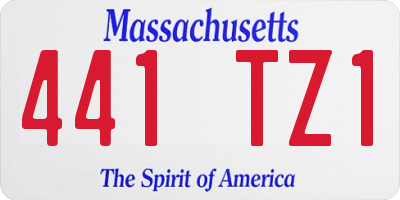 MA license plate 441TZ1
