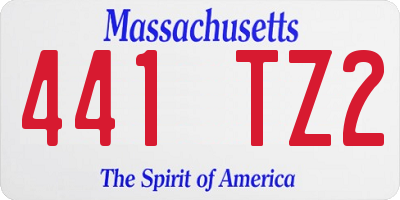 MA license plate 441TZ2