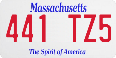 MA license plate 441TZ5