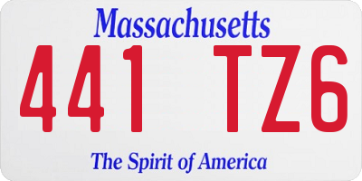MA license plate 441TZ6