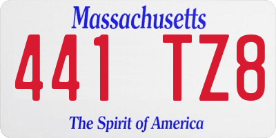 MA license plate 441TZ8