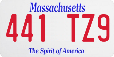 MA license plate 441TZ9