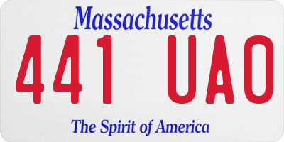 MA license plate 441UA0