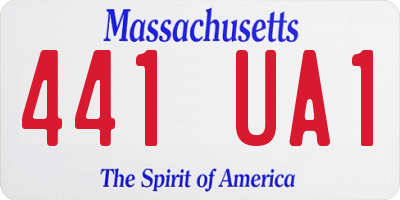 MA license plate 441UA1