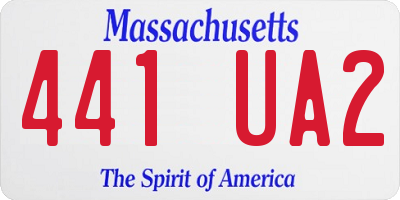 MA license plate 441UA2