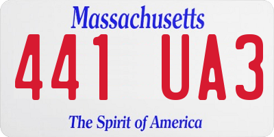 MA license plate 441UA3