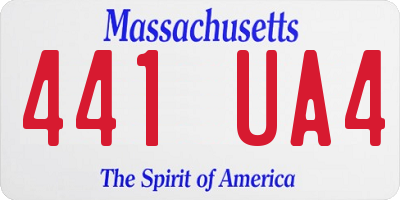MA license plate 441UA4