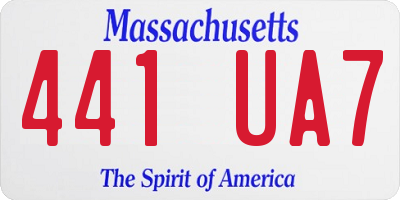 MA license plate 441UA7