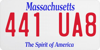 MA license plate 441UA8