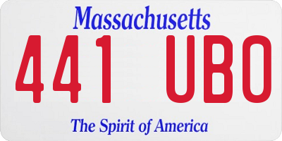 MA license plate 441UB0