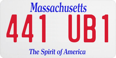 MA license plate 441UB1