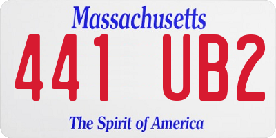 MA license plate 441UB2