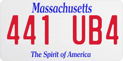 MA license plate 441UB4