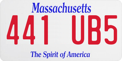 MA license plate 441UB5