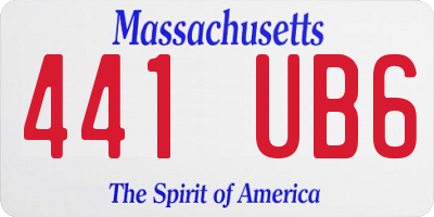 MA license plate 441UB6